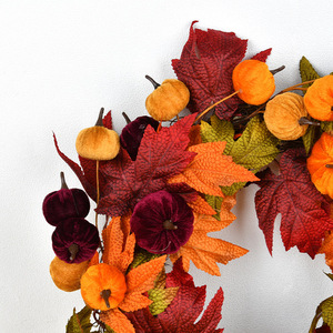 High Quality 50CM Handmade Autumn Halloween Pumpkin Wreath for Home Decoration Door Hanging Rattan Walls-Harvest Festival Easter - Product Image 3