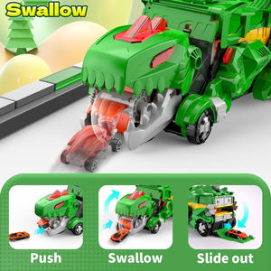 Camión Monstruo <span class=keywords><strong>de</strong></span> Dinosaurios para Niños, Transportador <span class=keywords><strong>de</strong></span> Autos, <span class=keywords><strong>Pista</strong></span> <span class=keywords><strong>de</strong></span> Carreras Plegable con 2 Autos <span class=keywords><strong>de</strong></span> Juguete <span class=keywords><strong>de</strong></span> Metal <span class=keywords><strong>de</strong></span> Aleación con Fricción - Product Image 4