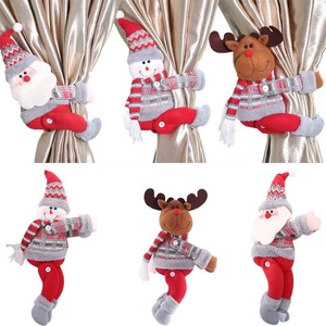 Abrazaderas de Cortina de Felpa Navideñas, Muñecos de Santa, Muñeco de Nieve y Reno, Decoración Navideña para Ventanas del Hogar, Hebillas Decorativas para Cortinas - Product Image 1