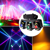 2025 nouveauté 3 têtes mobiles Rotation infinie lumières stroboscopiques dorées avec Laser Disco Bar DJ éclairage de scène