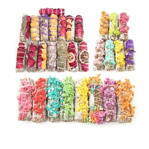 56H all'ingrosso Bundle <span class=keywords><strong>di</strong></span> salvia personalizzato fatto a mano con fiori sapori sbavature bastoncini biologici California salvia bianca e fiori naturali - Product Image 4