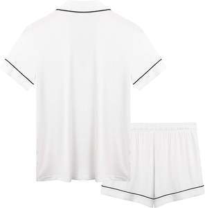 100% <span class=keywords><strong>pigiama</strong></span> da donna in bambù biologico Super morbido e comodo <span class=keywords><strong>pigiama</strong></span> <span class=keywords><strong>con</strong></span> bottone a manica corta - Product Image 4