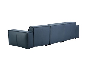 Modern Leather <strong>Sofa</strong> Corner Simple Living Room Leather <strong>Blue</strong> <strong>Sofa</strong> l Shaped Sectional Couch - Product Image 3