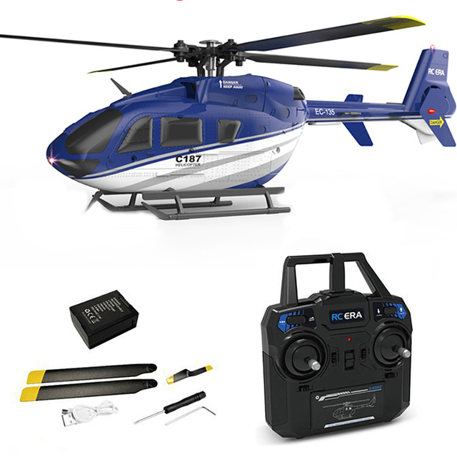 C187  Helicopter  Remote Control Aircraft Simulation EC135 Model Helicopter 2.4G 4ch Rc Aircraft Model Toys for Gift