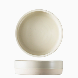 Plat de service en céramique bicolore minimaliste, style japonais, <span class=keywords><strong>assiette</strong></span> créative pour salades et plats sautés - Product Image 6