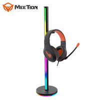 Support de casque de jeu MEETION BK300 RGB avec deux ports USB de type C, bande lumineuse RGB, support de casque de jeu de bureau