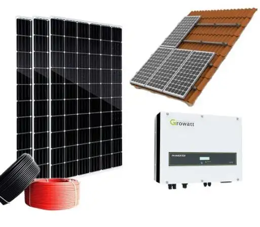 Sistema de energía solar híbrido para el hogar, comercial e industrial, 5kw, 8kw, 10kw, 15kw, 20kw, 30kw, 50kw, 25 años de garantía