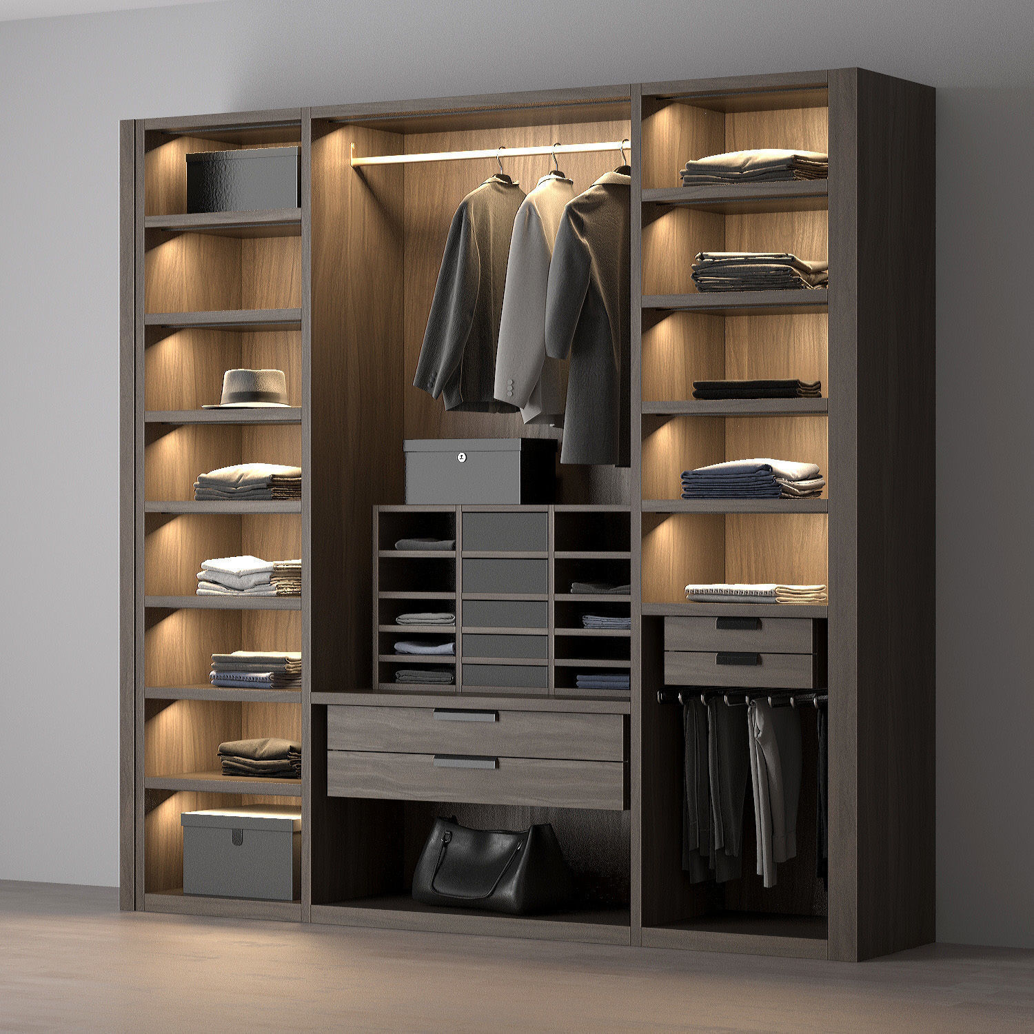 Moderne europäische Luxus-Garderobe mit maßgeschneidertem Design