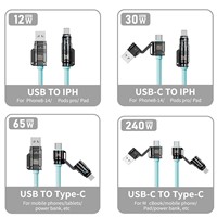 Cable de Datos USB-C con Conector de Silicona Emark PD 3.1 de 240 W, Cable de Carga Rápida Tipo C de 240 W, Cable de Silicona Emarker 4 en 1