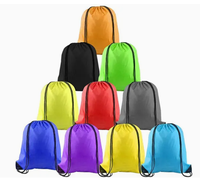 Sac à dos léger en polyester 100 % multicolore BSCI GRS avec cordon de serrage pour le sport, le cyclisme, la gym, le yoga et le rangement