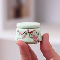 Mini pot en céramique de 15 ml de style chinois, emballage de poudre parfumée, petit pot scellé, pot de rangement pour thé/médicaments avec motif
