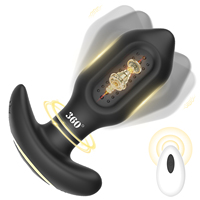 NOUVEAU 360 °   Jouets sexuels anaux en silicone avec 9 modes de rotation et de vibration pour femmes et hommes
