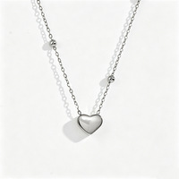 Parures de bijoux en acier inoxydable en gros : Collier, bracelet, boucles d'oreilles et bague minimalistes en forme de cœur, étanches, pour femmes
