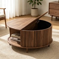 Table basse ronde moderne et durable pour salle à manger et salon avec armoire et rangement, meubles décoratifs pour la maison