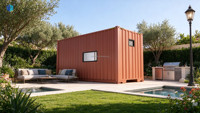 Maison conteneur maritime de 20 pieds, préfabriquée, modulaire, portable, design moderne, pour villa, jardin, bureau, immeuble, appartement