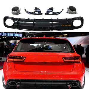 Diffuseur arrière modifié Auto <span class=keywords><strong>A6</strong></span> pour <span class=keywords><strong>AUDI</strong></span> <span class=keywords><strong>A6</strong></span> <span class=keywords><strong>sline</strong></span> mise à niveau RS6 Style diffuseur arrière 2016 <span class=keywords><strong>2017</strong></span> 2018 - Product Image 3