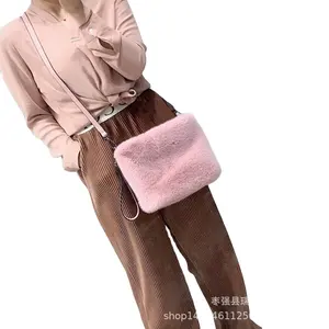 กระเป๋าขนนก2023กระเป๋าสะพายไหล่หนังเทียมและกระเป๋าคลัทช์หนัง PU คุณภาพแบบญี่ปุ่นสำหรับผู้หญิง