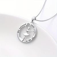 Collier en argent sterling pour femme, bijou de danse populaire 2025, cadeau idéal pour danseuse, ballerine, ou pom-pom girl