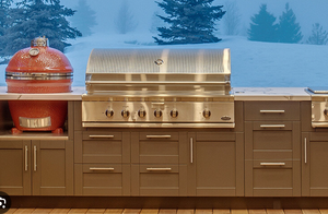 Модульные кухонные шкафы Xiaozhu для улицы с несколькими ящиками, мраморной раковиной, функцией плавного закрывания и всепогодными уплотнителями от дождя - Product Image 3