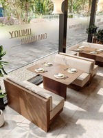 Canapé de salle à manger moderne et écologique de haute qualité OEM ODM, durable, en bois, pour restaurant, centre commercial, hôtel - Vente directe usine