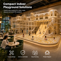 Parque Infantil Temático de Madera para Juego de Roles, Mercado de Simulación, con Certificación CE y TUV, Entrega Llave en Mano, Paneles Sensoriales, Piscina de Bolas, Proyecto para Cafetería Familiar