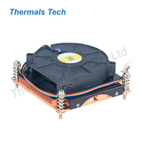 Dissipateur de chaleur en cuivre pur avec ventilateur de puissance pour refroidisseur de processeur 1U 100W 115x1150 1155