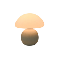 Champignon Petite Lampe de table en céramique Crème Rouleau Moulé LED Protection des yeux Lumière chaude Longue durée Chambre à coucher Décoration de chevet
