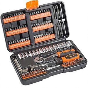 117Pcs Multi-Bit <b>Screwdriver</b> Tool Set With Interchangeable Bits Chrome Finish Anti-Slip Handle Plastic Handle Factory Wholesale - Product Image 1