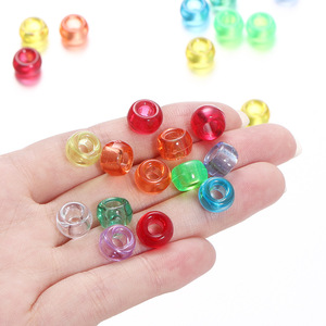 Transparent Large Hole Barrel <b>Beads</b> Mixed Color 3.5mm Hole Acrylic <b>Plastic</b> For Jewelry Making DIY Handmade Beading Materials - Product Image 2