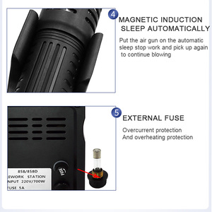Estación <span class=keywords><strong>de</strong></span> Desoldadura DINGKKE 858D, Pantalla Digital LCD, Herramienta <span class=keywords><strong>de</strong></span> Reparación <span class=keywords><strong>de</strong></span> Chips y PCB, <span class=keywords><strong>Pistola</strong></span> <span class=keywords><strong>de</strong></span> Aire Caliente - Product Image 3