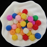 Perles synthétiques colorées de 10 mm en forme de baies de myrtille, 100g/sac, pour la fabrication de bracelets, colliers et boucles d'oreilles