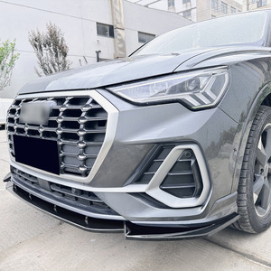 สปลิตเตอร์หน้ารถยนต์ออดี้ Q3 F3 Sline ปี 2019+ สีดำเปียโน ลายคาร์บอนไฟเบอร์ ผิวด้าน ชุดแต่งกันชนหน้าแบบแอโรไดนามิก - Product Image 1