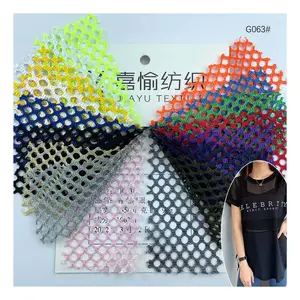 wholesale 75D double mesh 100% polyester 95g knitted mesh big hole net fabric Clothing/Luggage/Backpack/Office Chair