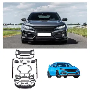Sıcak satış tipi R karbon bak araba parçaları ön arka ÖN TAMPON yan etek vücut kiti için Honda Civic 2020-2023