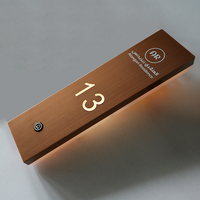 EZD Fabricant d'Usine Arabe Personnalisé Cuivre Antique Acier Inoxydable Signe de Numéro de Porte d'Hôtel Signe Lumineux LED
