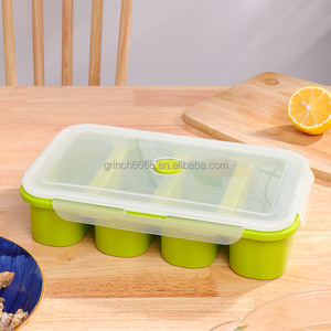 Molde <span class=keywords><strong>de</strong></span> Silicona para Congelar Sopas, Bandeja <span class=keywords><strong>de</strong></span> Congelación con Tapa para Congelar Sopas, Caldos, Salsas y Más en <span class=keywords><strong>Porciones</strong></span> Iguales - Product Image 2