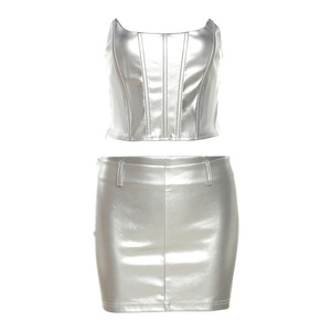 Nueva Ropa de Mujer para Primavera, <span class=keywords><strong>Falda</strong></span> de Cintura Alta con Escote Cruzado y Corte Ajustado en Color Sólido - Product Image 5