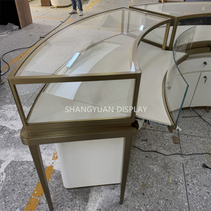 Sang trọng hiện đại kim loại biểu tượng tùy chỉnh Tempered Glass đồ trang sức Showcase đồ trang sức truy cập hiển thị đối với trang sức cửa hàng trang trí - Product Image 5