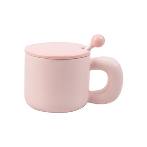 Taza de Cerámica Simple con Asa Grande, Tapa y Varilla <span class=keywords><strong>para</strong></span> Mezclar, Resistente a Altas Temperaturas, <span class=keywords><strong>para</strong></span> Café, Leche, <span class=keywords><strong>Desayuno</strong></span>, Unisex - Product Image 5
