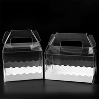 Boîte d'emballage à emporter pour gâteaux et macarons en plastique recyclé OEM personnalisée, boîte cadeau en plastique PET APET hautement transparente