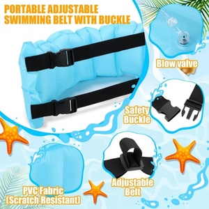 Ceinture de natation gonflable en PVC, flotteur de piscine portable, aide à la taille pour adultes, ceinture d'entraînement de natation réglable avec boucle - Product Image 3