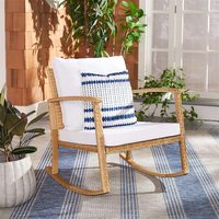 Fauteuil à bascule en rotin tressé pour patio, jardin, véranda, balcon, cour – Meilleure vente