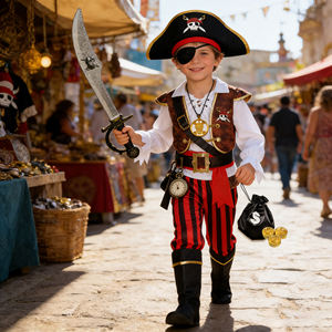 Nuevo Disfraz de Pirata para Niños, Top Ventas de Halloween, para Cosplay y Actuaciones en Salones de Baile - Product Image 6