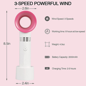 Miniventilador portátil recargable por USB para extensión <span class=keywords><strong>de</strong></span> pestañas, soplador <span class=keywords><strong>de</strong></span> <span class=keywords><strong>aire</strong></span> <span class=keywords><strong>acondicionado</strong></span> sin aspas - Product Image 2