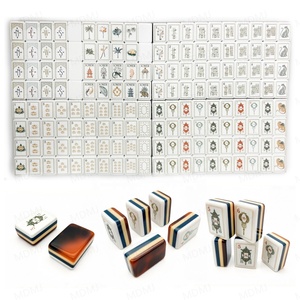 Wholesale Colorful Entertainment La Fete American <b>Mahjong</b> Tile <b>Set</b> Majong Artwork for 4 Players Portable Design Universal Use - Product Image 1