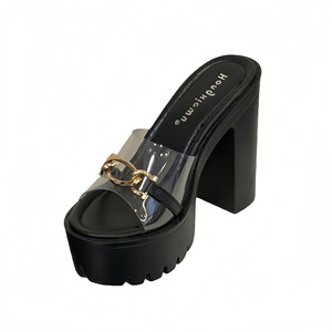 Sandales à talons hauts pour femmes de haute qualité, plateforme super haute, plateforme imperméable, transparentes, à enfiler - Product Image 3