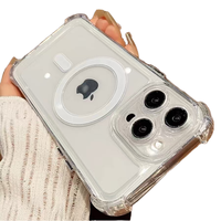 Estuche de carga inalámbrica transparente anticaída de TPU para iPhone 16 11 Pro Max Protección integral Estuche para teléfono móvil de cuatro esquinas