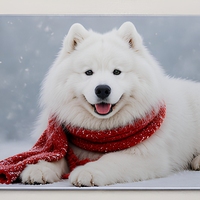 Tapis de souris pour jeux sur le thème de la neige d'hiver, motif chien Samoyed, accessoire de bureau rectangulaire pour ordinateur