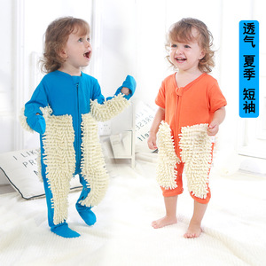 <span class=keywords><strong>Ropa</strong></span> <span class=keywords><strong>para</strong></span> limpiar el suelo <span class=keywords><strong>para</strong></span> niños y niñas, trajes de gateo de algodón puro, mono <span class=keywords><strong>para</strong></span> bebé, primavera-verano, estilo europeo americano, novedad 2024 - Product Image 1