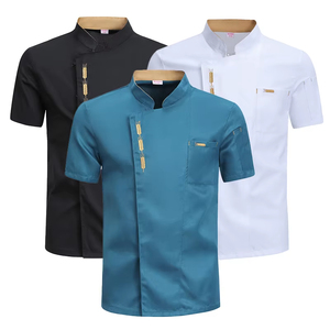 <strong>Chef</strong> Uniform Catering Waiter Shirt Summer Restaurant Kitchen Cook <strong>Jacket</strong> Bakery Waiter Clothes For Back Breathable Mesh Design - Product Image 1